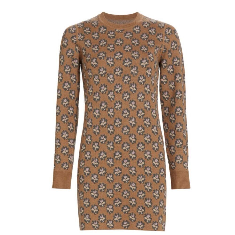 RACHEL COMEY 100% Alpaca Carine Floral Jacquard Sweaterdress NWT Size X-Small